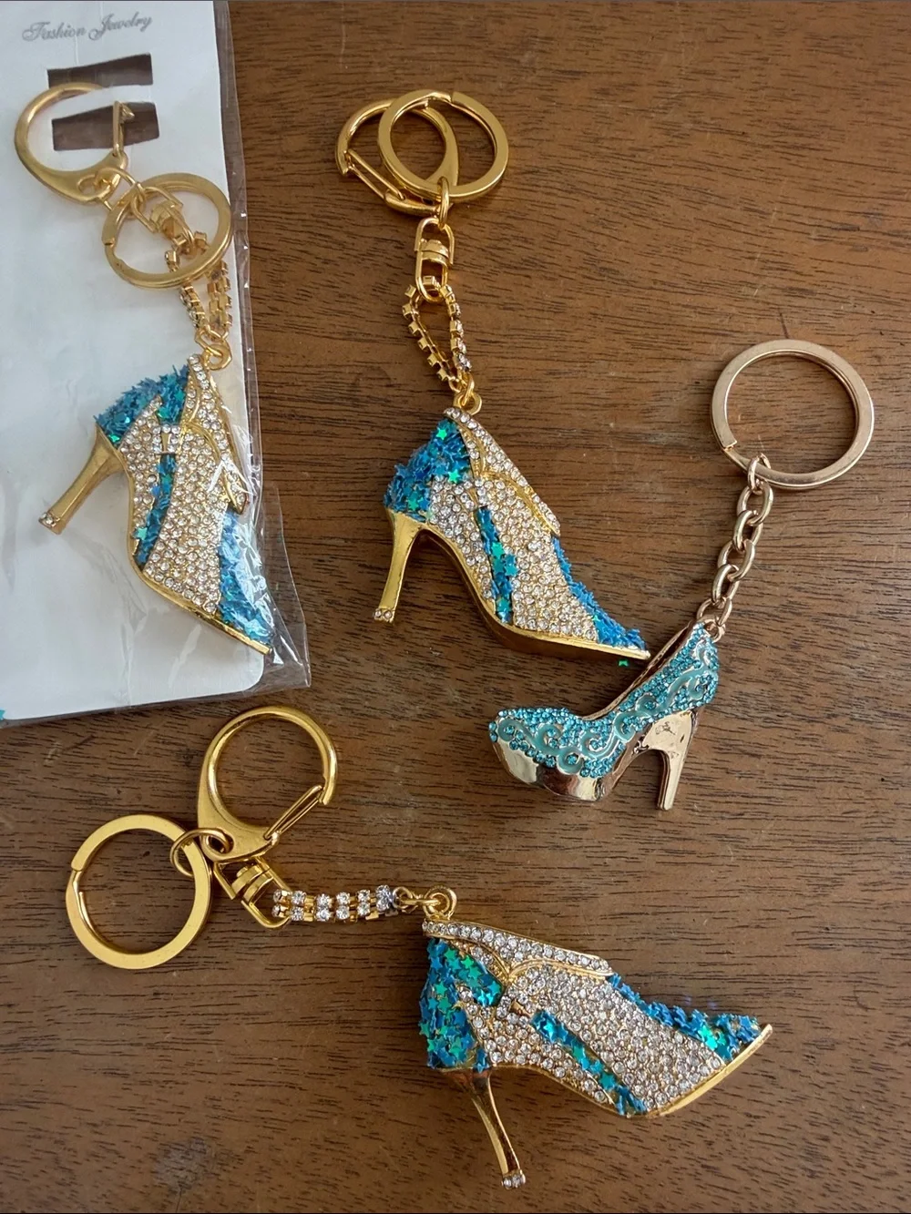 High Heel Shoe Keychains Set of 4 Sparkly